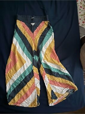 O'Neill Chevron A-Line Skirt in Mustard, Coral, Teal, Navy & White